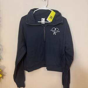 All In Motion Navy Blue Paddle Club Half Zip Cropped Fleece Sweater